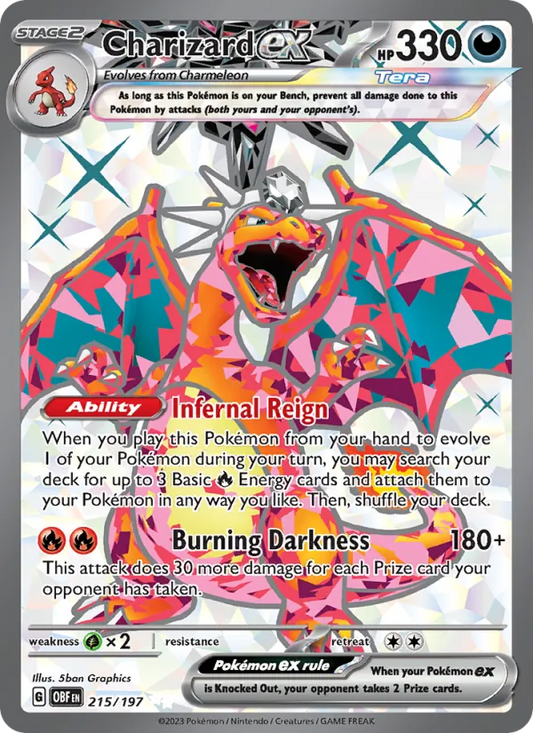 Charizard ex Holo 215/197 Obsidian Flames Pokémon Card