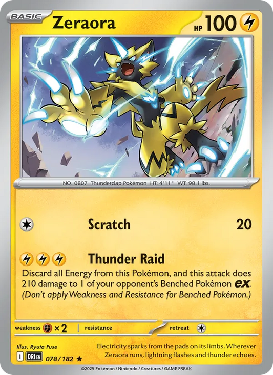 Zeraora Holo 078/182 Destined Rivals Pokémon Card