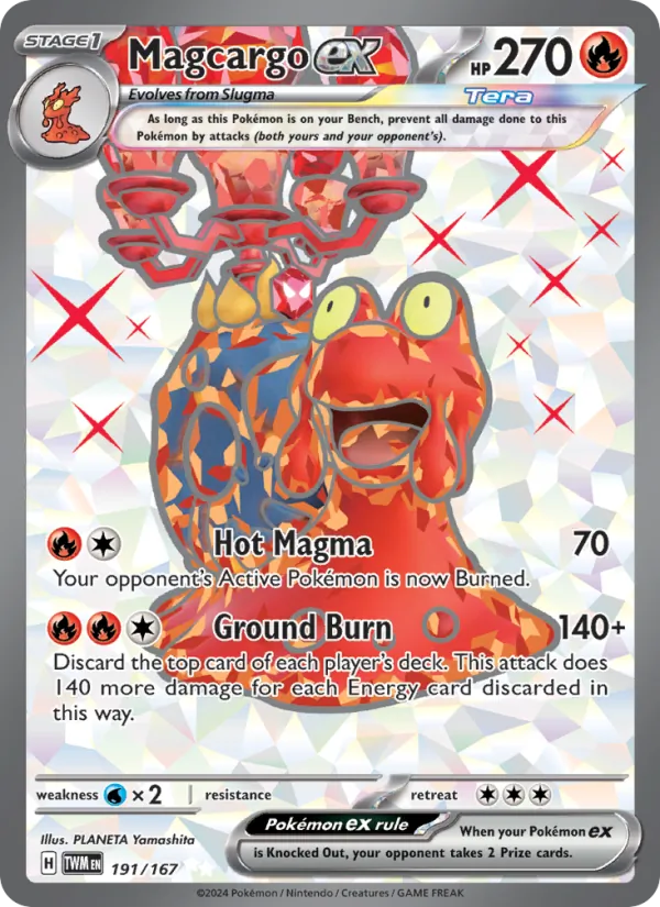 Magcargo ex Holo 191/167 Twilight Masquerade Pokémon Card