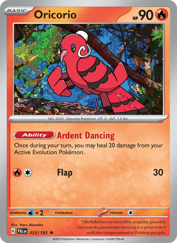 Oricorio Holo 033/193 Paldea Evolved Pokémon Card