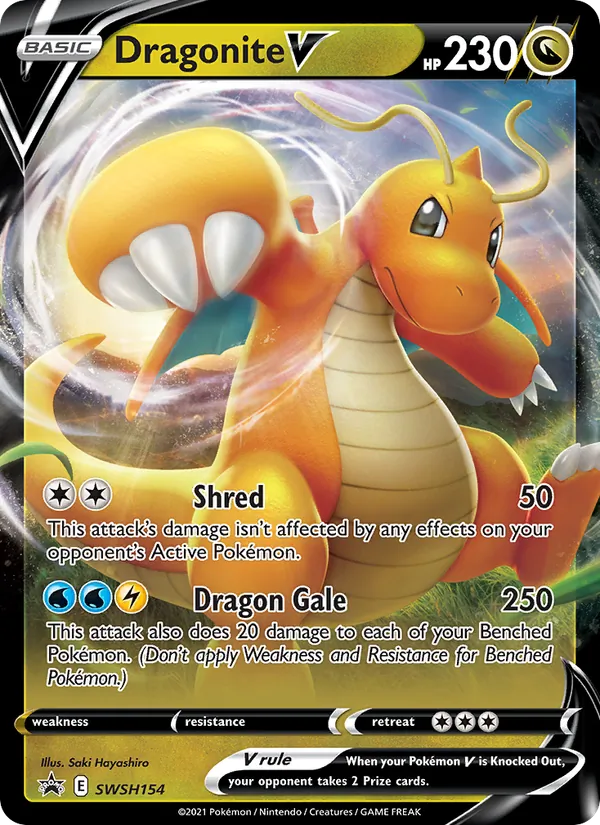 Dragonite V Normal WH154/307 SWSH Black Star Promos Pokémon Card