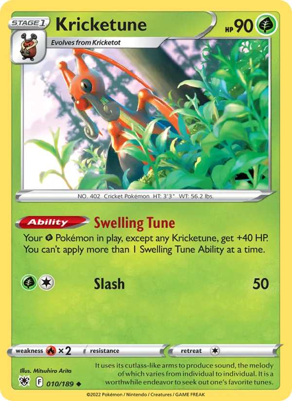 Kricketune Reverse Holo 010/189 Astral Radiance Pokémon Card
