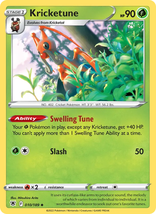 Kricketune Reverse Holo 010/189 Astral Radiance Pokémon Card
