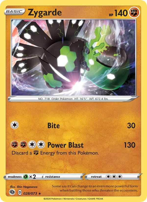 Zygarde Reverse Holo 028/73 Champion's Path Pokémon Card