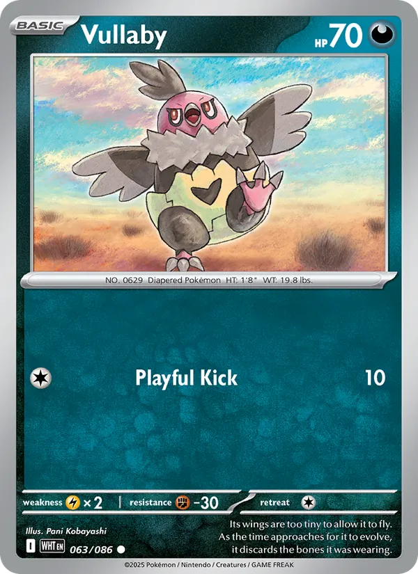 Vullaby Normal 063/86 White Flare Pokémon Card