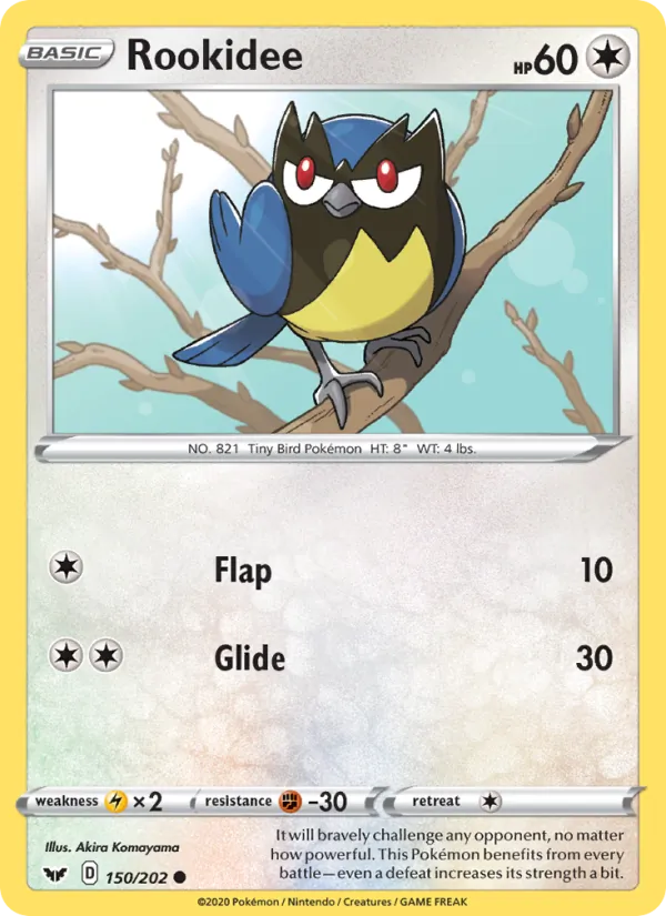 Rookidee Reverse Holo 150/202 Sword & Shield Pokémon Card