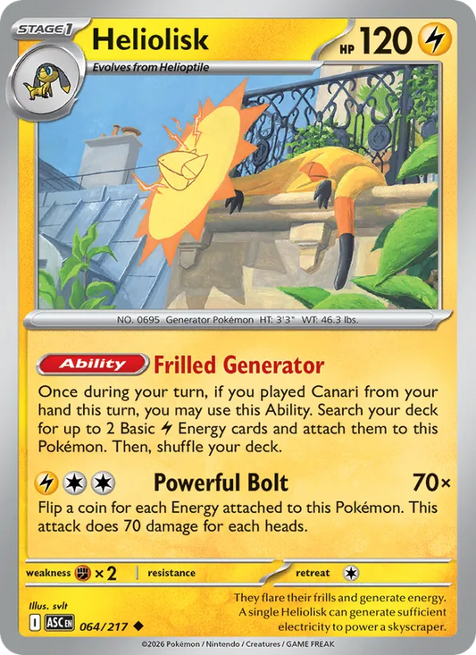 Heliolisk Normal 064/217 Ascended Heroes Pokémon Card