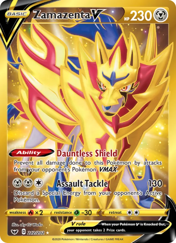 Zamazenta V Holo 212/202 Sword & Shield Pokémon Card