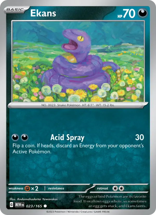Ekans Reverse Holo 023/165 151 Pokémon Card
