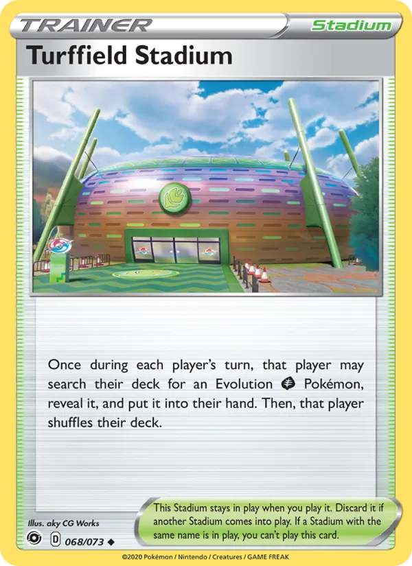 Turffield Stadium Reverse Holo 068/73 Champion's Path Pokémon Card