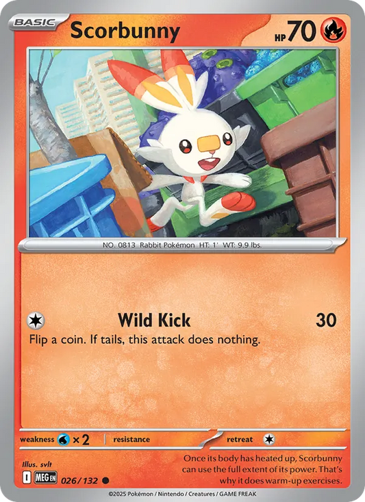 Scorbunny Normal 026/132 Mega Evolution Pokémon Card