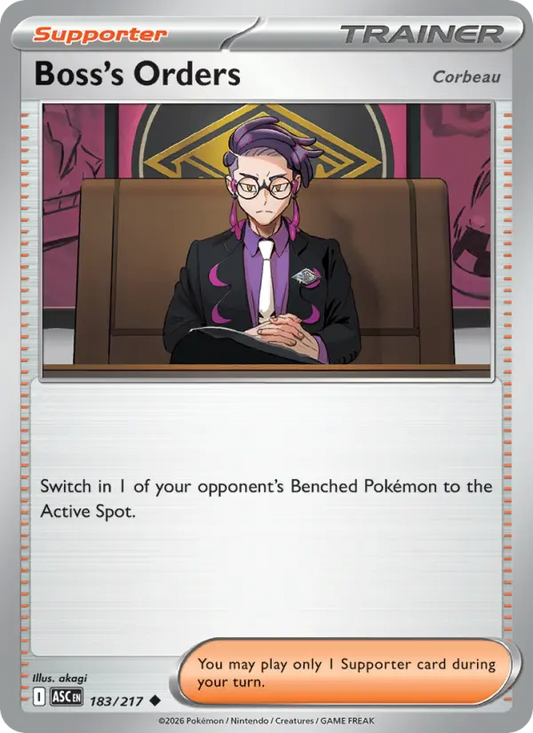 Boss's Orders Reverse Holo 183/217 Ascended Heroes Pokémon Card