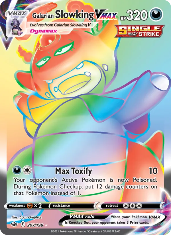 Galarian Slowking VMAX Holo 207/198 Chilling Reign Pokémon Card