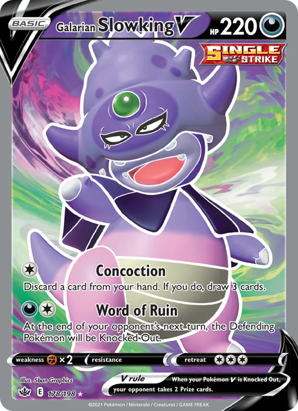 Galarian Slowking V Holo 178/198 Chilling Reign Pokémon Card