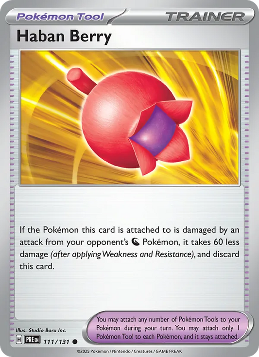 Haban Berry Normal 111/131 Prismatic Evolutions Pokémon Card