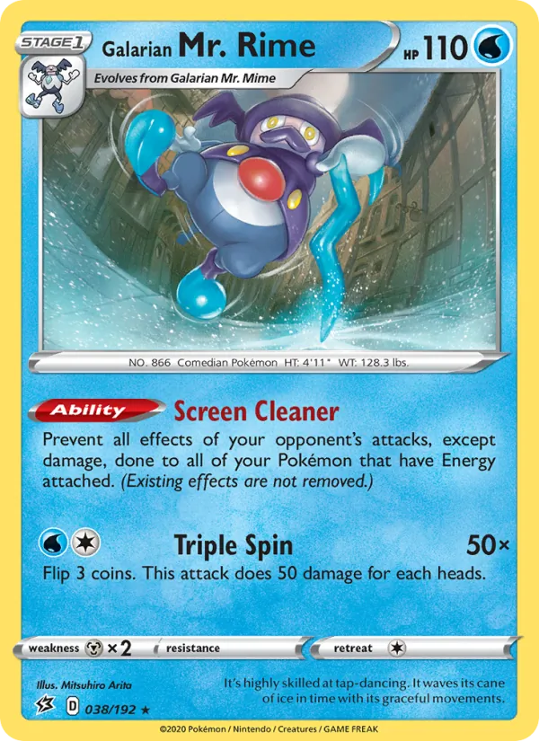 Galarian Mr. Rime Reverse Holo 038/192 Rebel Clash Pokémon Card
