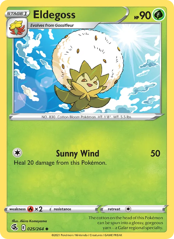 Eldegoss Reverse Holo 025/264 Fusion Strike Pokémon Card