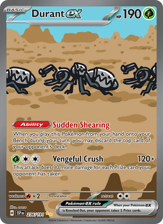 Durant ex Holo 236/191 Surging Sparks Pokémon Card