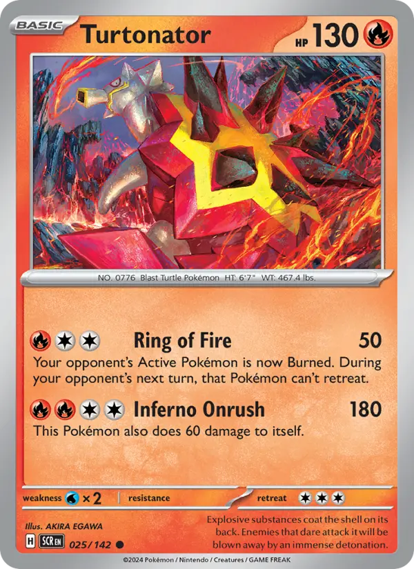 Turtonator Reverse Holo 025/142 Stellar Crown Pokémon Card