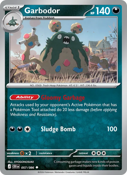 Garbodor Non-Holo 057/86 Chaos Rising Pokémon Card