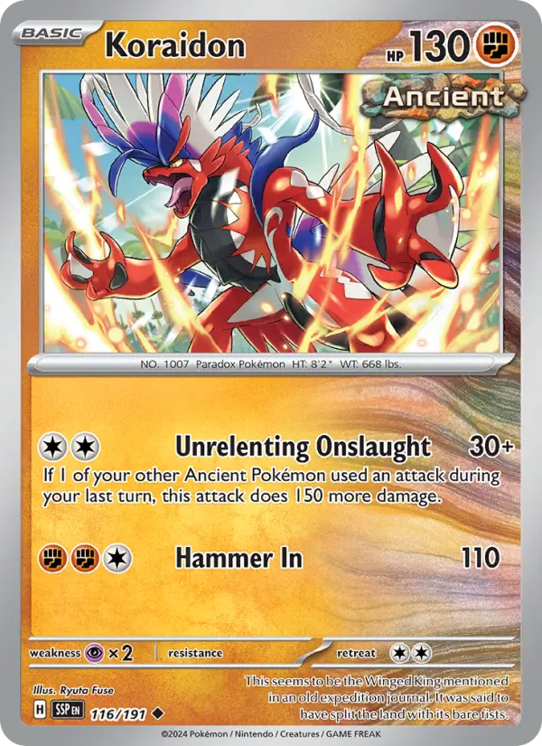 Koraidon Reverse Holo 116/191 Surging Sparks Pokémon Card