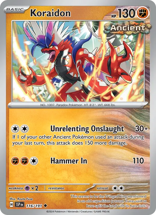 Koraidon Reverse Holo 116/191 Surging Sparks Pokémon Card