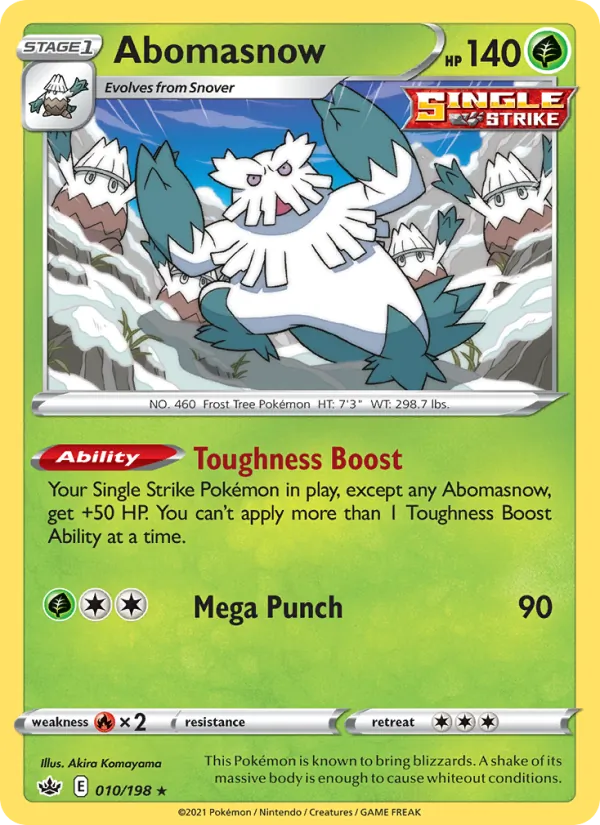 Abomasnow Reverse Holo 010/198 Chilling Reign Pokémon Card