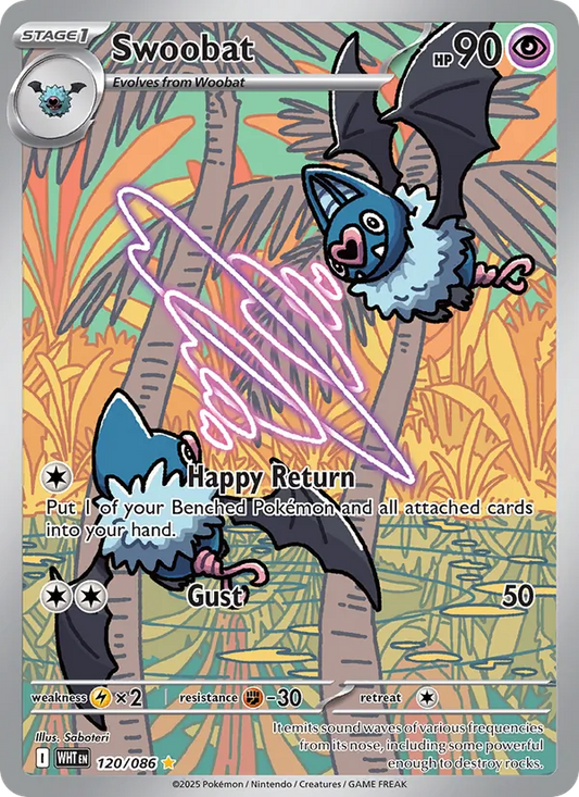 Swoobat Holo 120/86 White Flare Pokémon Card