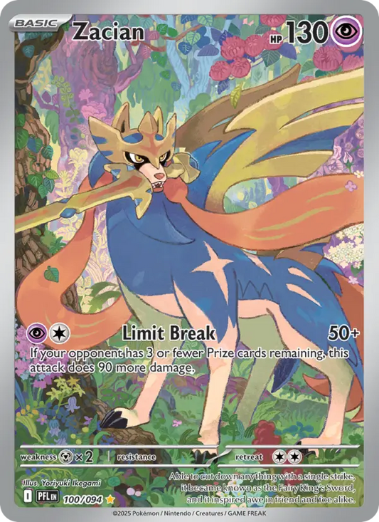 Zacian Holo 100/94 Phantasmal Flames Pokémon Card