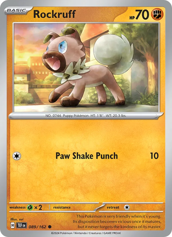 Rockruff Normal 089/162 Temporal Forces Pokémon Card