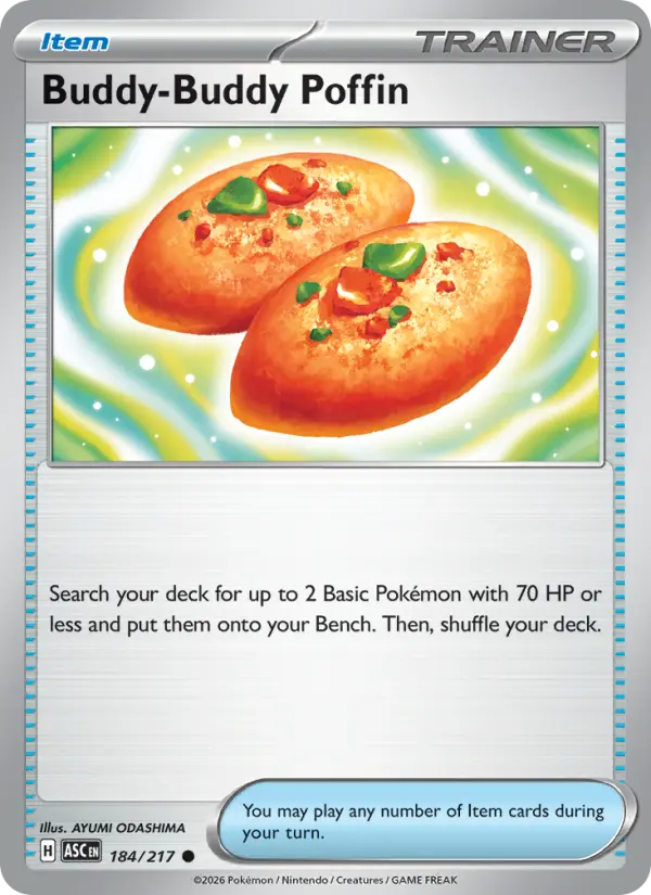 Buddy-Buddy Poffin Reverse Holo 184/217 Ascended Heroes Pokémon Card
