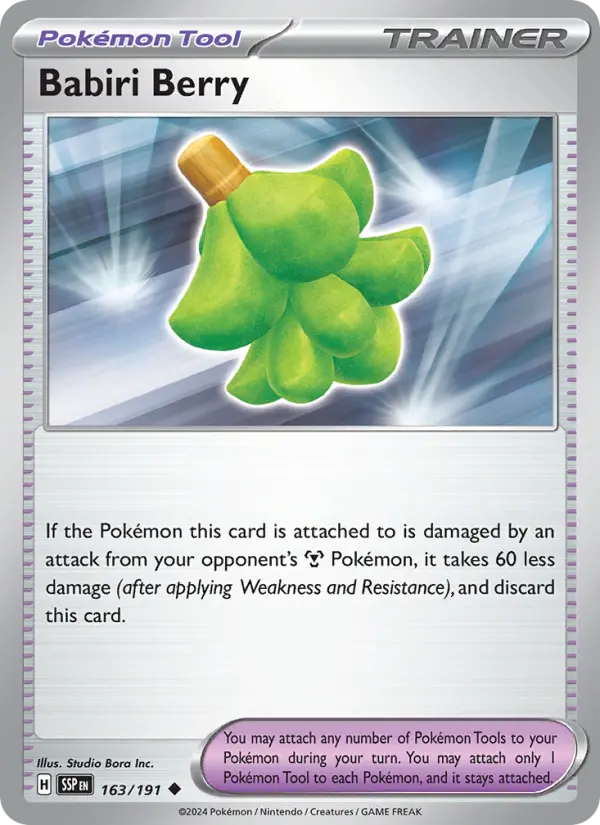 Babiri Berry Reverse Holo 163/191 Surging Sparks Pokémon Card