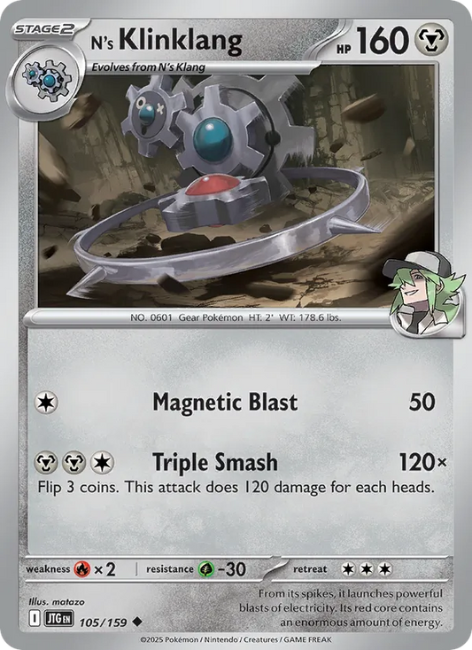 N's Klinklang Normal 105/159 Journey Together Pokémon Card