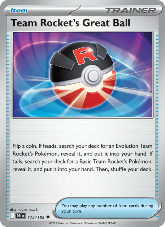 Team Rocket's Great Ball Reverse Holo 175/182 Destined Rivals Pokémon Card