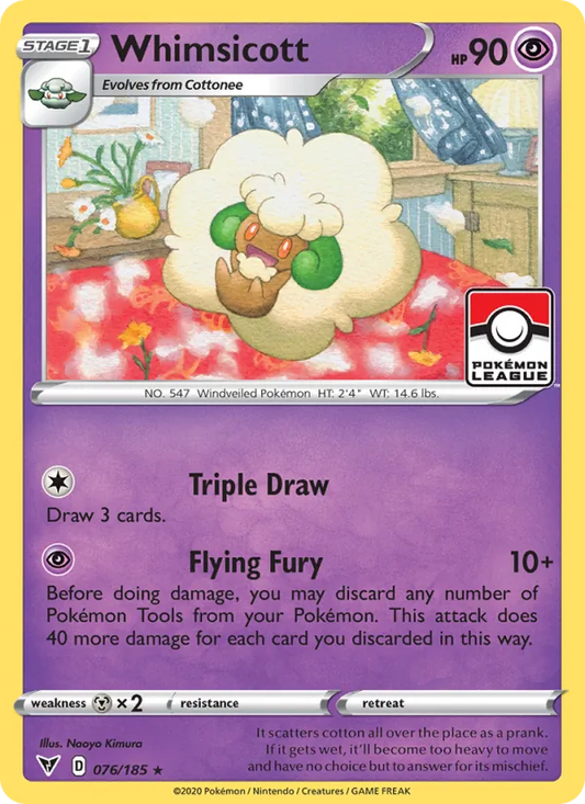 Whimsicott Reverse Holo 076/185 Vivid Voltage Pokémon Card