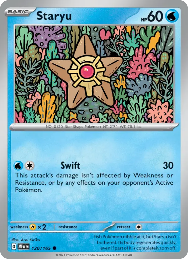 Staryu Reverse Holo 120/165 151 Pokémon Card