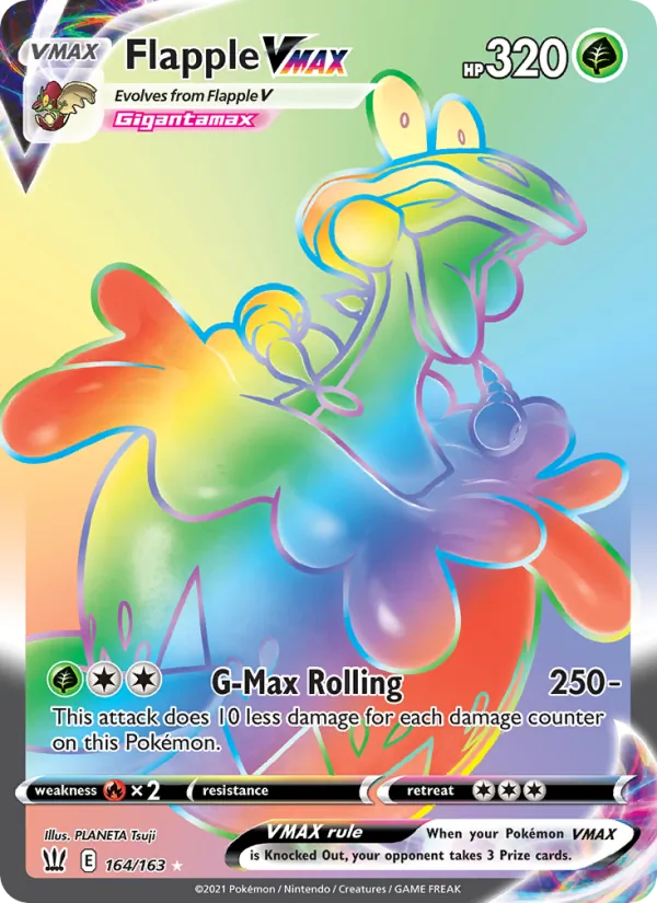 Flapple VMAX Holo 164/163 Battle Styles Pokémon Card