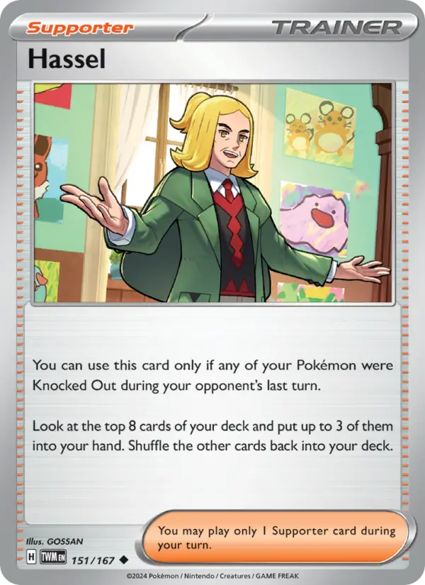 Hassel Reverse Holo 151/167 Twilight Masquerade Pokémon Card