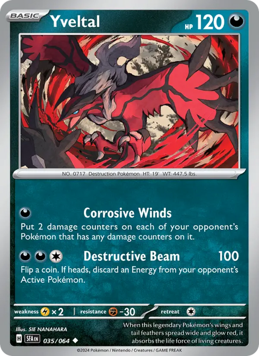 Yveltal Non-Foil 035/64 Shrouded Fable Pokémon Card