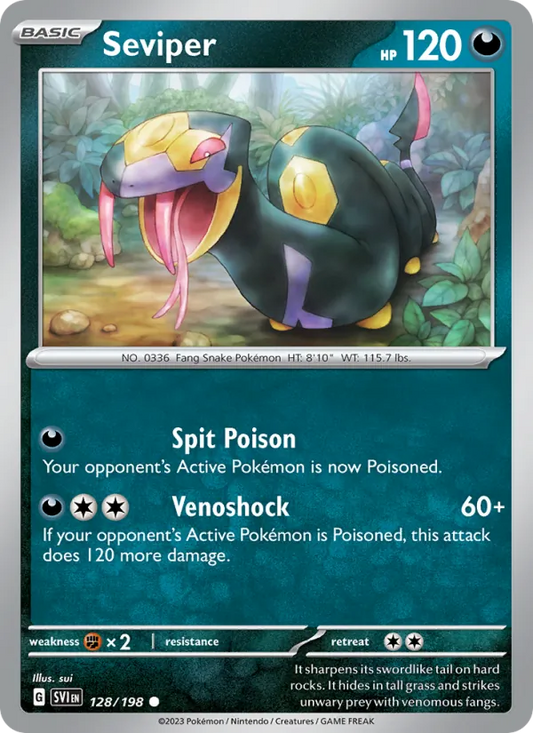 Seviper Normal 128/198 Scarlet & Violet Pokémon Card