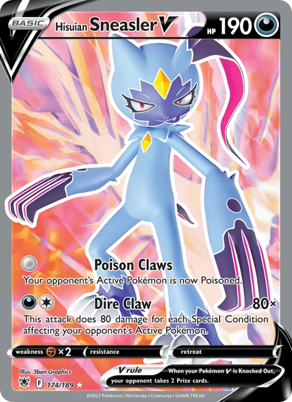 Hisuian Sneasler V Holo 174/189 Astral Radiance Pokémon Card