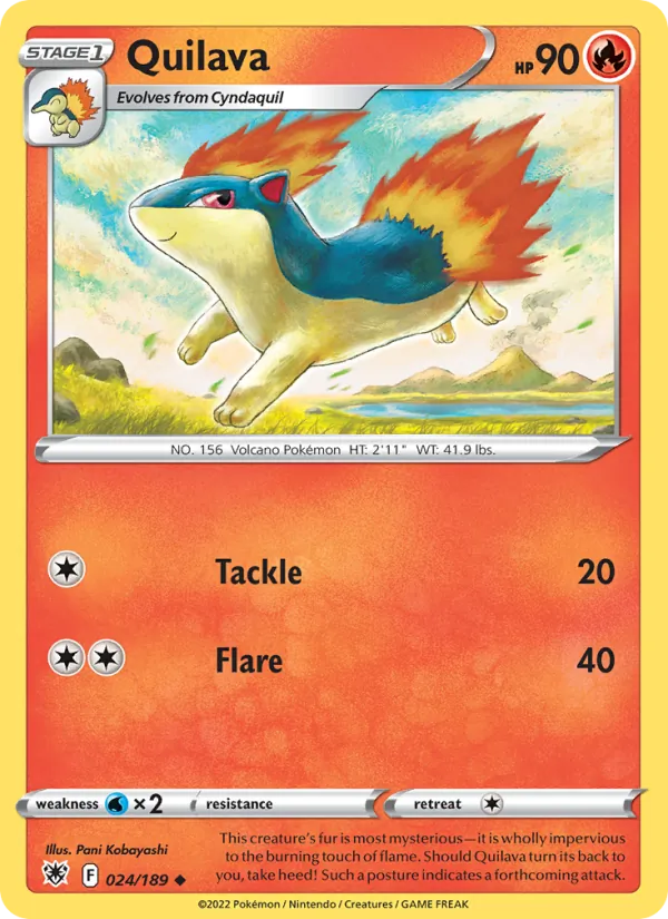 Quilava Reverse Holo 024/189 Astral Radiance Pokémon Card