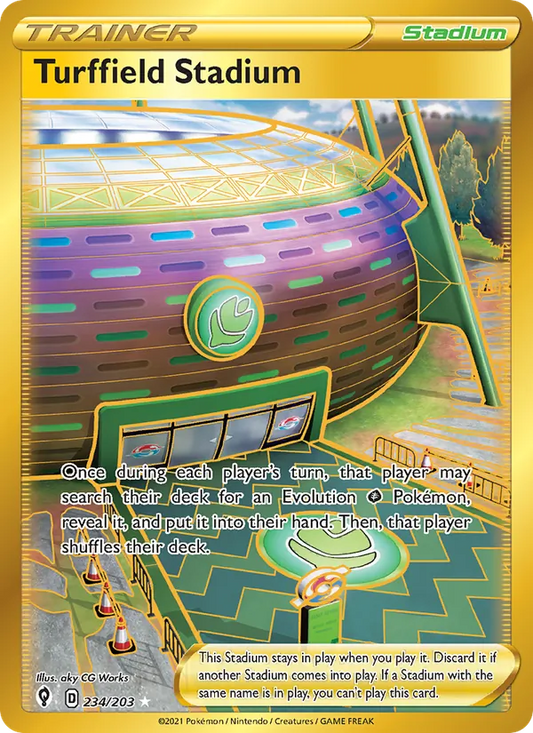 Turffield Stadium Holo 234/203 Evolving Skies Pokémon Card