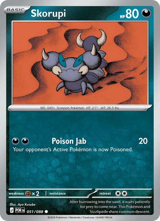 Skorupi Normal 051/88 Perfect Order Pokémon Card