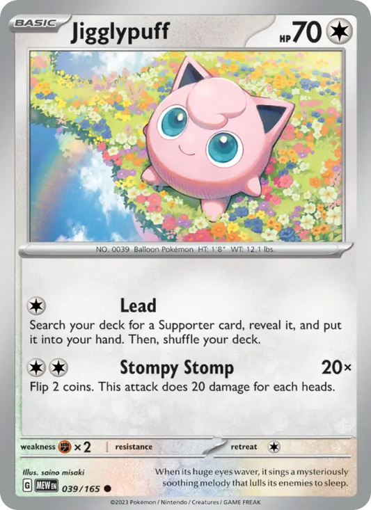 Jigglypuff Reverse Holo 039/165 151 Pokémon Card
