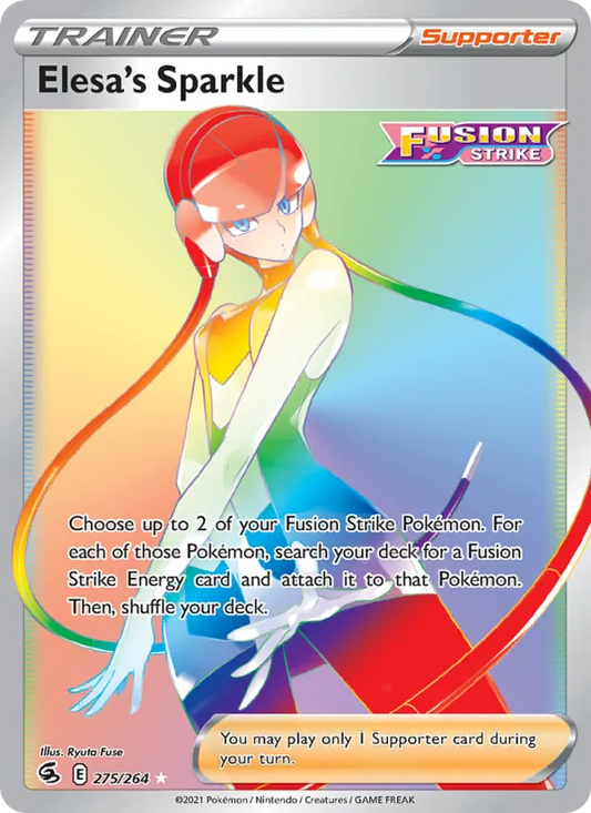 Elesa's Sparkle Holo 275/264 Fusion Strike Pokémon Card