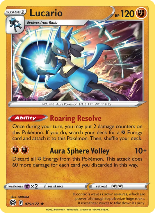 Lucario Holo 079/172 Brilliant Stars Pokémon Card