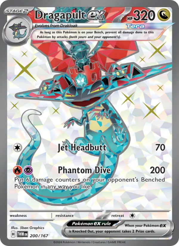 Dragapult ex Holo 200/167 Twilight Masquerade Pokémon Card