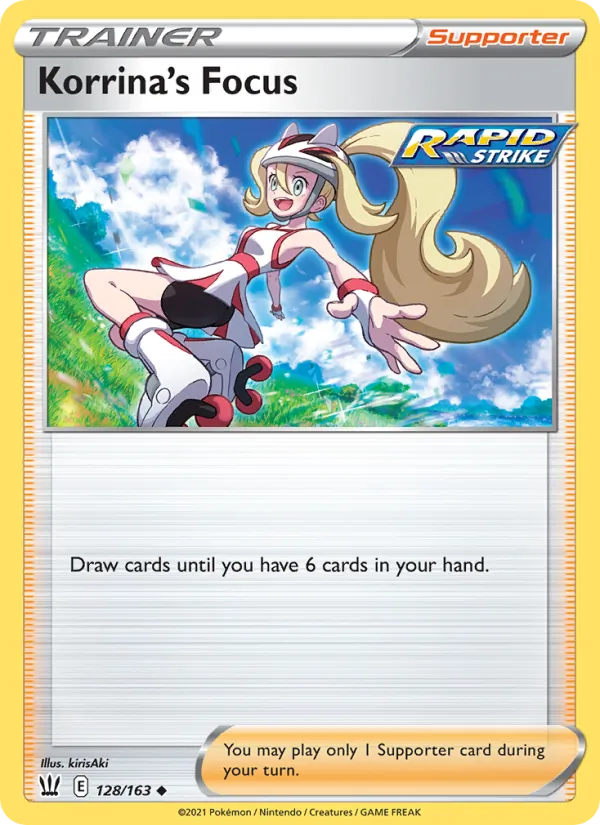 Korrina's Focus Reverse Holo 128/163 Battle Styles Pokémon Card