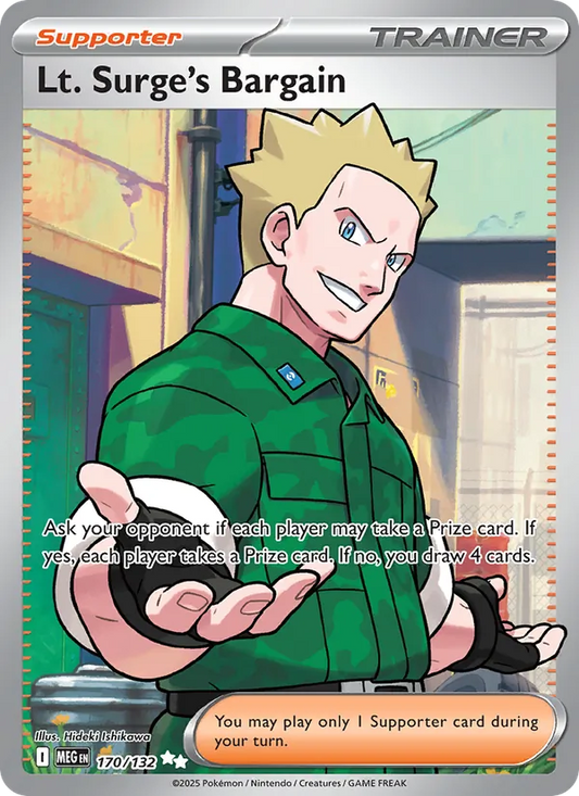 Lt. Surge's Bargain Holo 170/132 Mega Evolution Pokémon Card